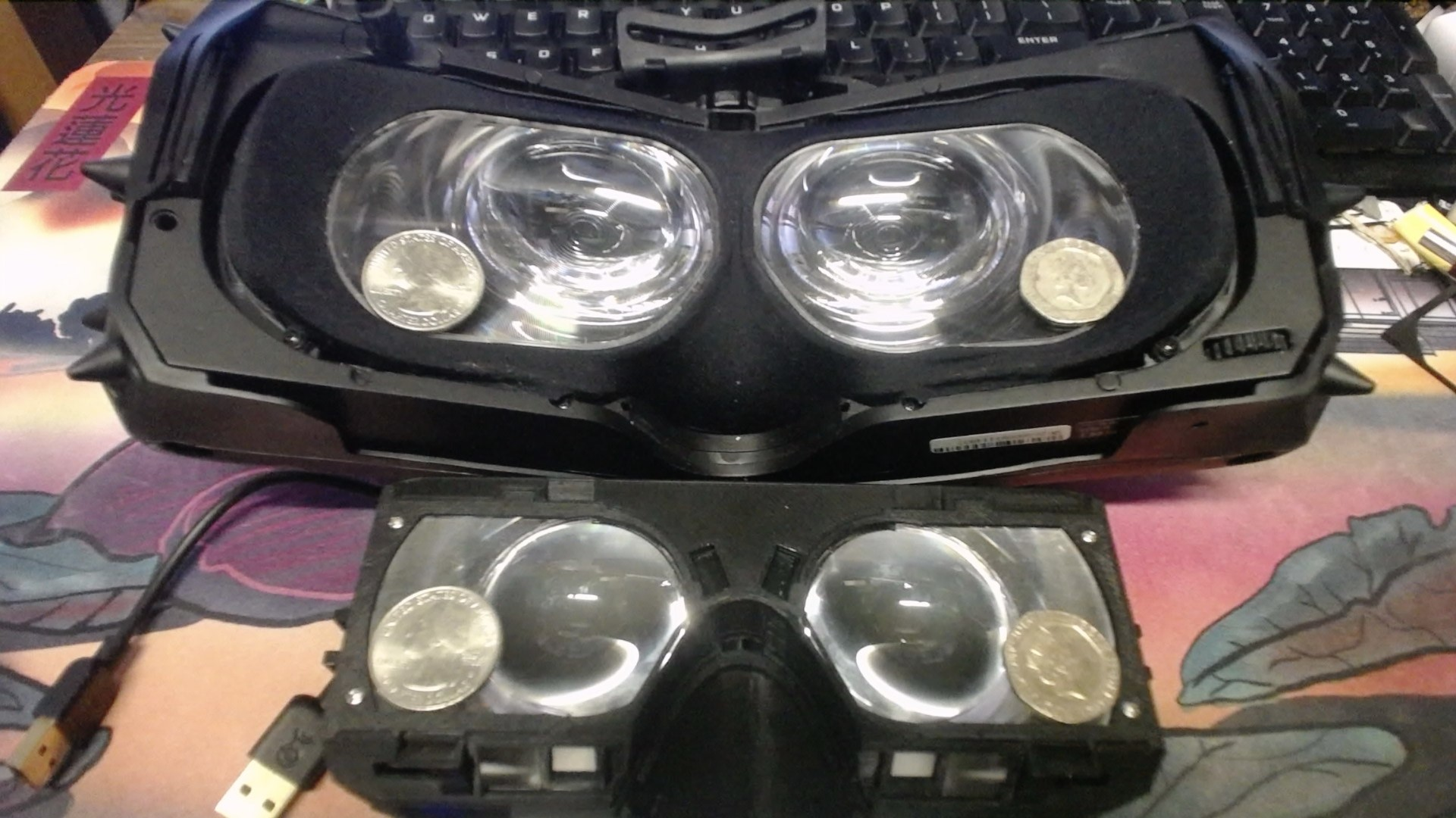 Pimax 5k+ vs. Hades Widebody inner assembly (Lenses with coins image)